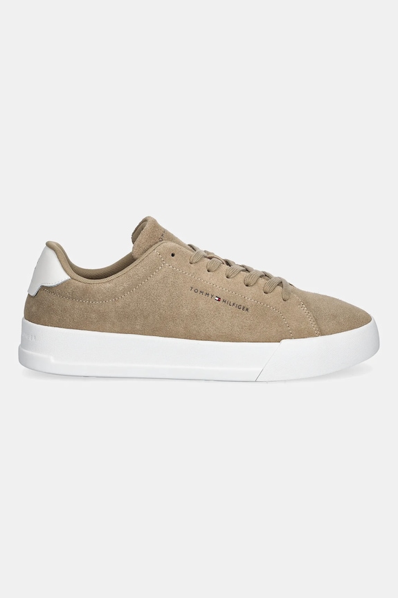 Σουέτ sneakers Tommy Hilfiger TH COURT CORE SUEDE FM0FM05716 μπεζ SS26