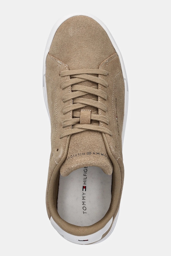 Σουέτ sneakers Tommy Hilfiger TH COURT CORE SUEDE μπεζ FM0FM05716