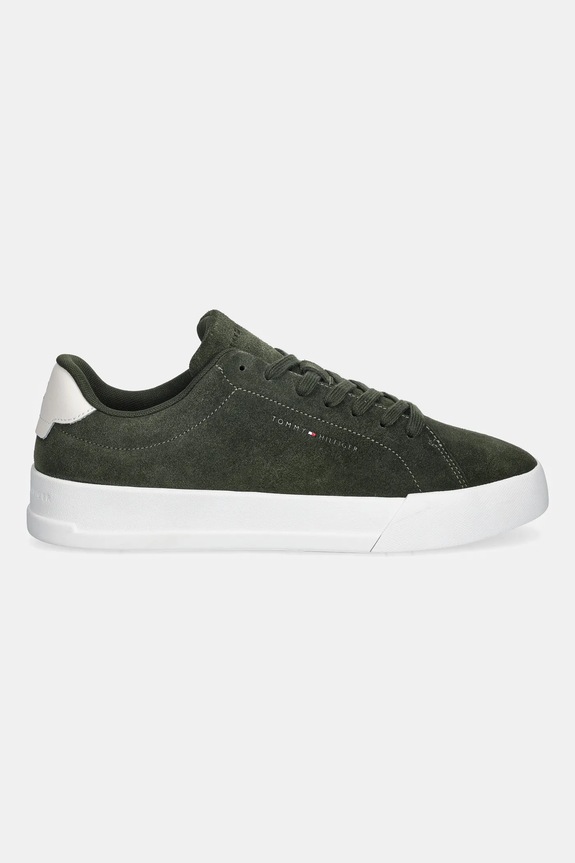Semišové tenisky Tommy Hilfiger TH COURT CORE SUEDE FM0FM05716 zelená SS26