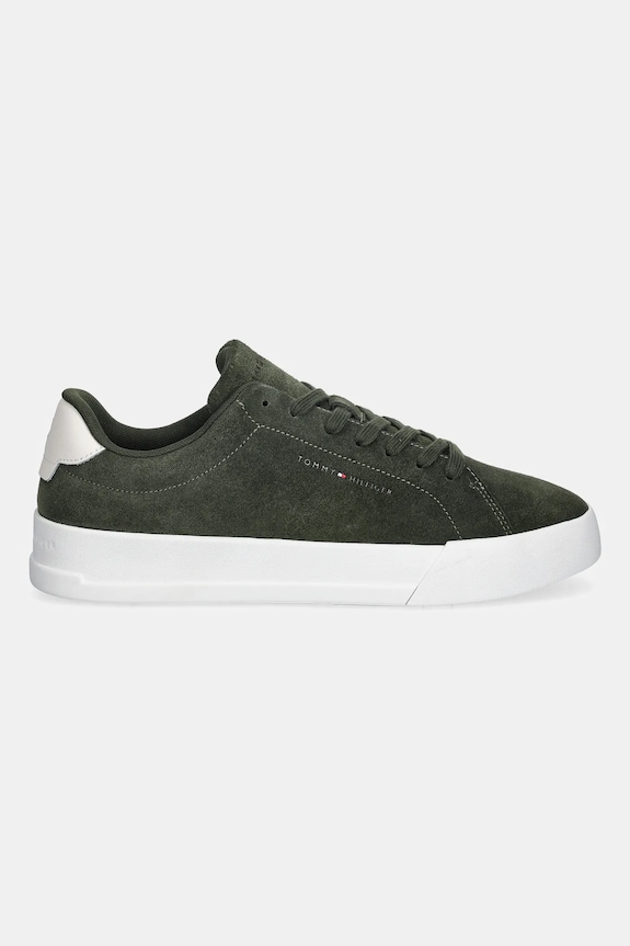 Semišové tenisky Tommy Hilfiger TH COURT CORE SUEDE FM0FM05716 zelená SS26