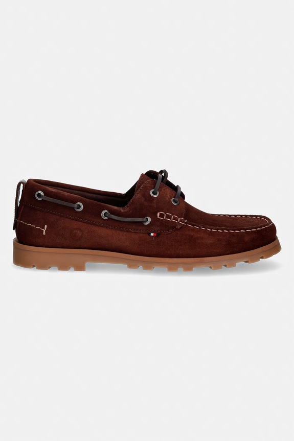 Tommy Hilfiger mokasyny męskie zamszowe HILIFGER LIGHT SDE BOAT SHOE FM0FM05747 brązowy SS26