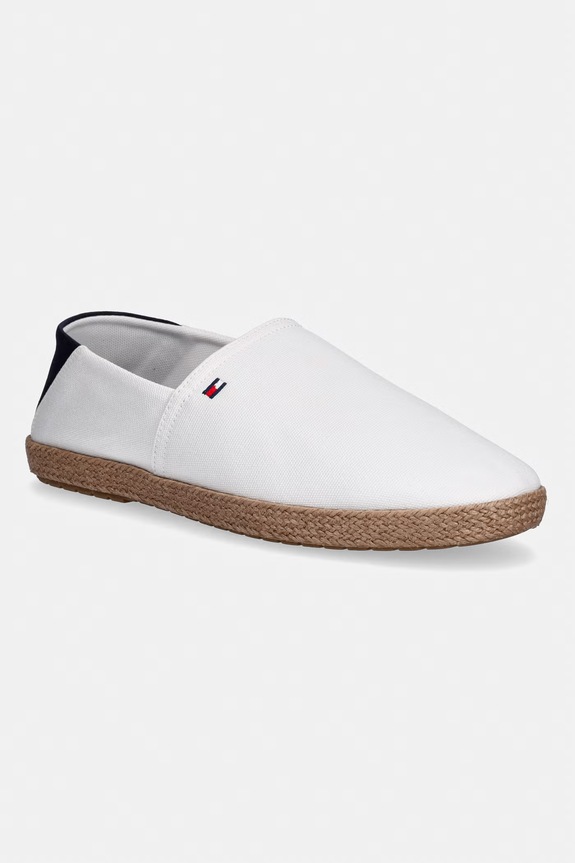 Tommy Hilfiger espadrile bărbați CORE HILFIGER ESPADRILLE TEXTILE alb FM0FM05792
