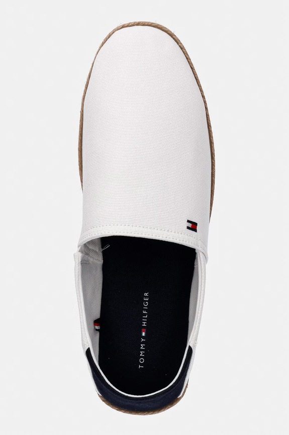 Tommy Hilfiger espadrile bărbați CORE HILFIGER ESPADRILLE TEXTILE alb FM0FM05792