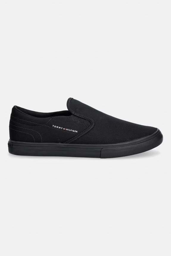 Tommy Hilfiger VULC CORE SLIP ON πάνινα sneakers Ανδρικά FM0FM05689 μαύρο SS26