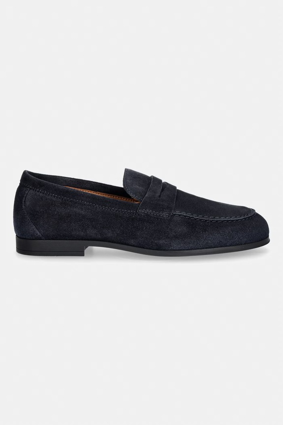 Tommy Hilfiger mocassini da donna in scamoscio FLEXIBLE SLIM SUEDE LOAFER FM0FM05745 blu navy SS26