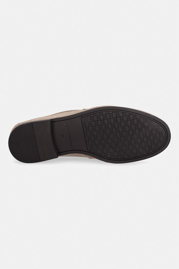 Tommy Hilfiger mokasíny dámske semišové FLEXIBLE SLIM SUEDE LOAFER FM0FM05745 béžová