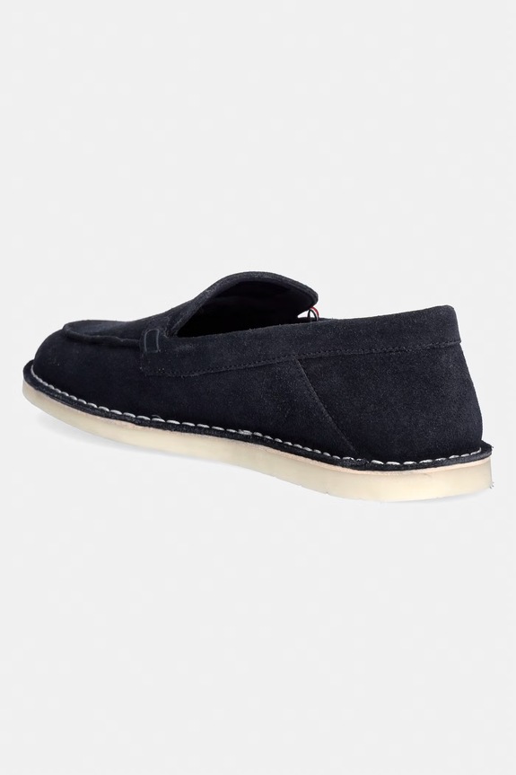 Obutev Tommy Hilfiger moški mokasini iz semiša HILFIGER STITCHDOWN SUEDE LOAFER FM0FM05782 mornarsko modra