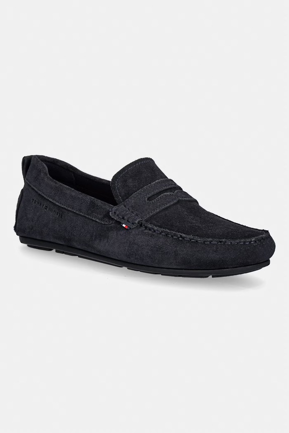 Tommy Hilfiger mokasyny męskie zamszowe CORE HILFIEGR SUEDE DRIVER granatowy FM0FM05789