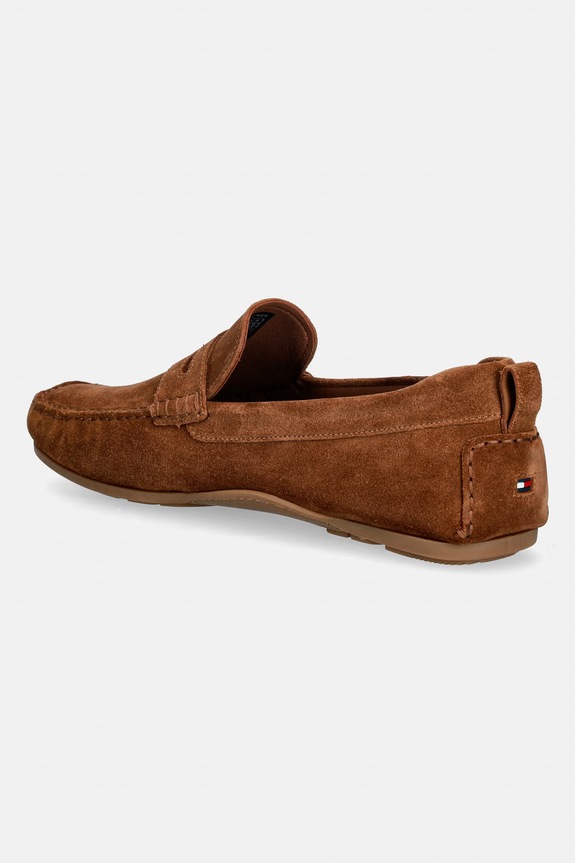 Încălțăminte Tommy Hilfiger mocasini pentru bărbați, din piele întoarsă CORE HILFIEGR SUEDE DRIVER FM0FM05789 maro