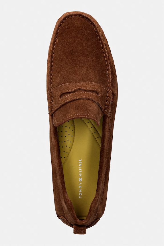 Tommy Hilfiger mocasini pentru bărbați, din piele întoarsă CORE HILFIEGR SUEDE DRIVER maro FM0FM05789