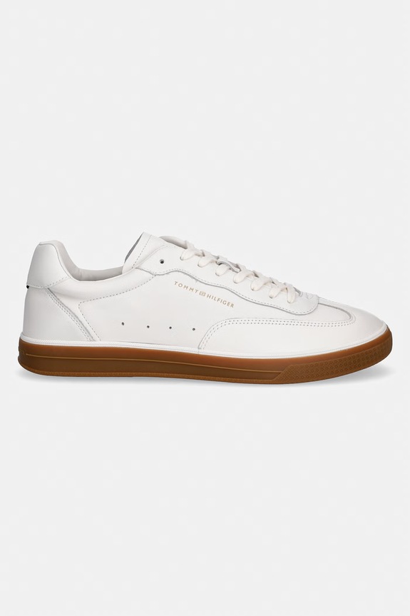 Tommy Hilfiger TH LO LUX LTH sneakers de bărbați din piele FM0FM05815 bej SS26