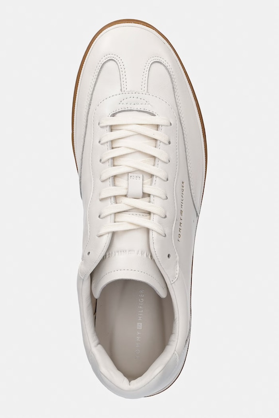 Tommy Hilfiger TH LO LUX LTH sneakers de bărbați din piele bej FM0FM05815