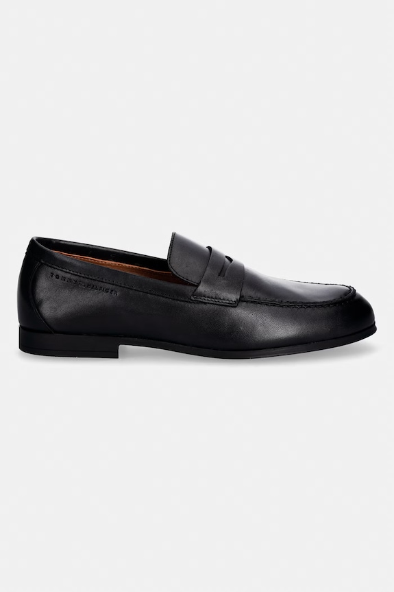 Tommy Hilfiger mocassini da uomo in pelle FLEXIBLE SLIM FM0FM05849 nero SS26
