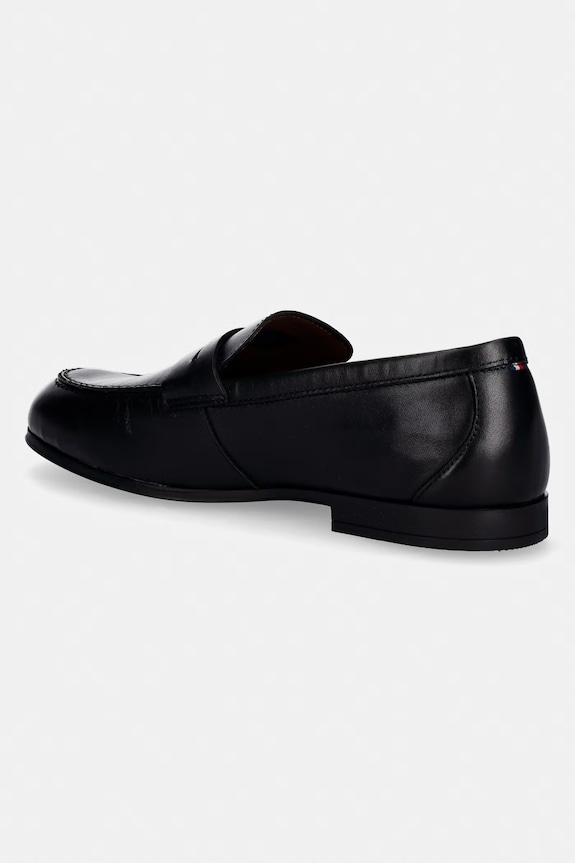 Scarpe Tommy Hilfiger mocassini da uomo in pelle FLEXIBLE SLIM FM0FM05849 nero