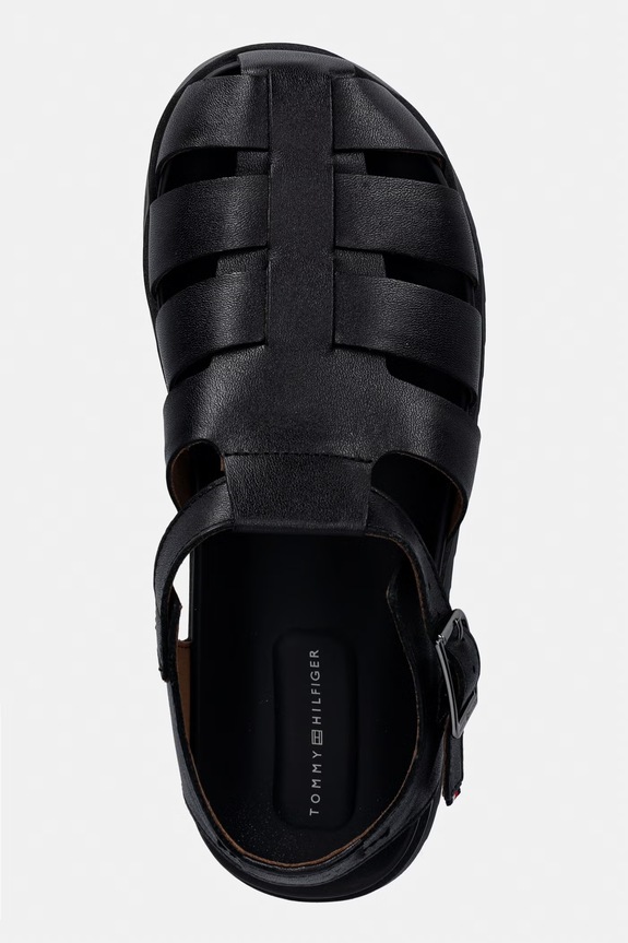 Tommy Hilfiger férfi bőr szandál ADJUSTABLE FISHER LEATHER SANDAL fekete FM0FM05864