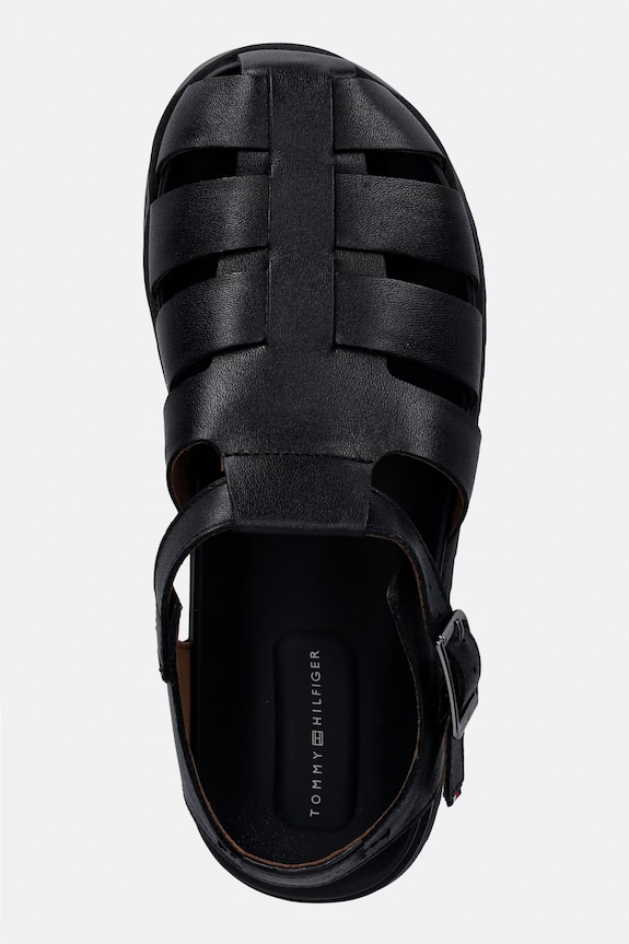 Tommy Hilfiger férfi bőr szandál ADJUSTABLE FISHER LEATHER SANDAL fekete FM0FM05864