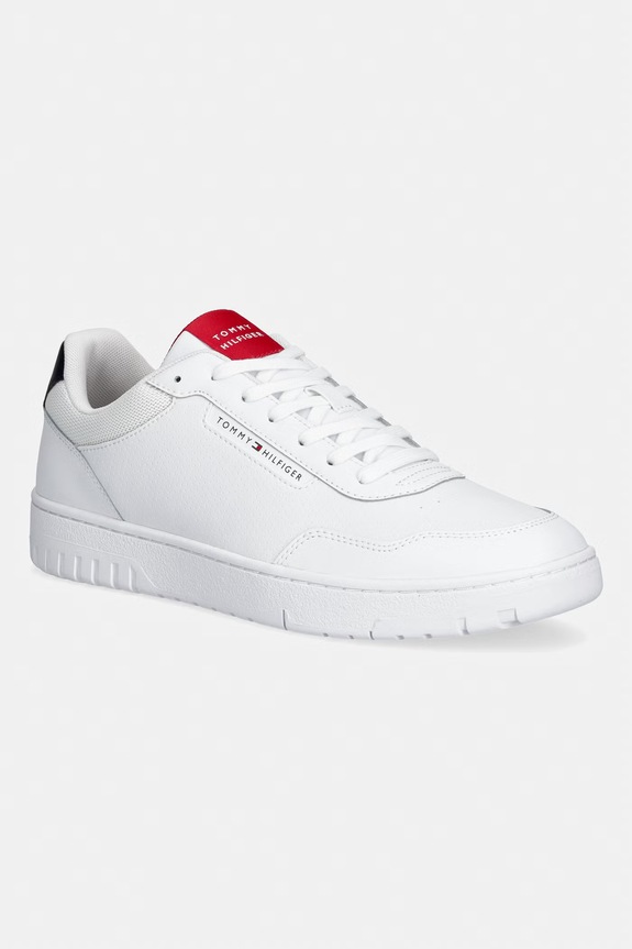 Tommy Hilfiger BASKET CORE LITE LTH sneakers da uomo in pelle bianco FM0FM05868