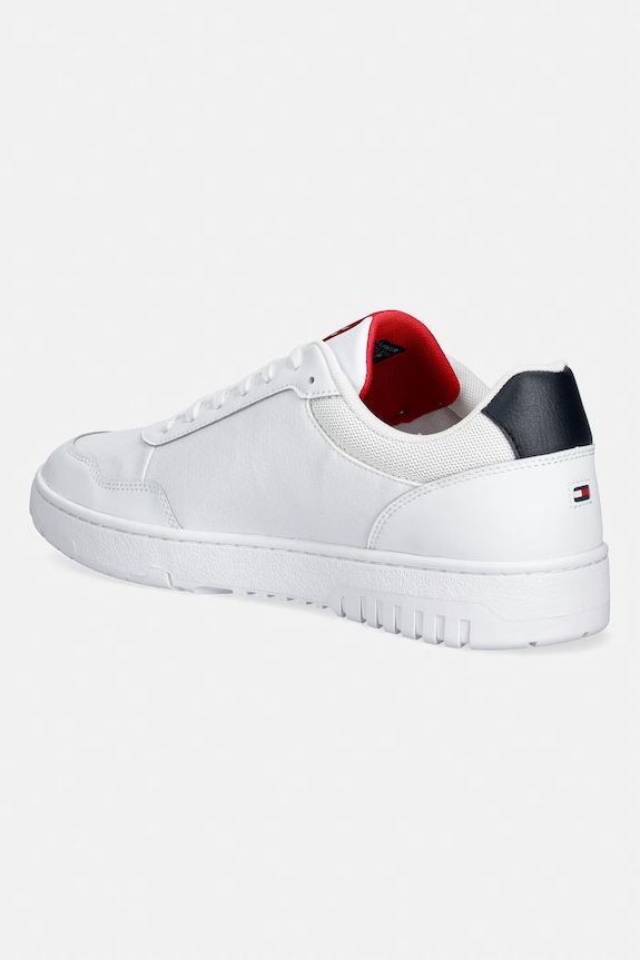 Scarpe Tommy Hilfiger BASKET CORE LITE LTH sneakers da uomo in pelle FM0FM05868 bianco