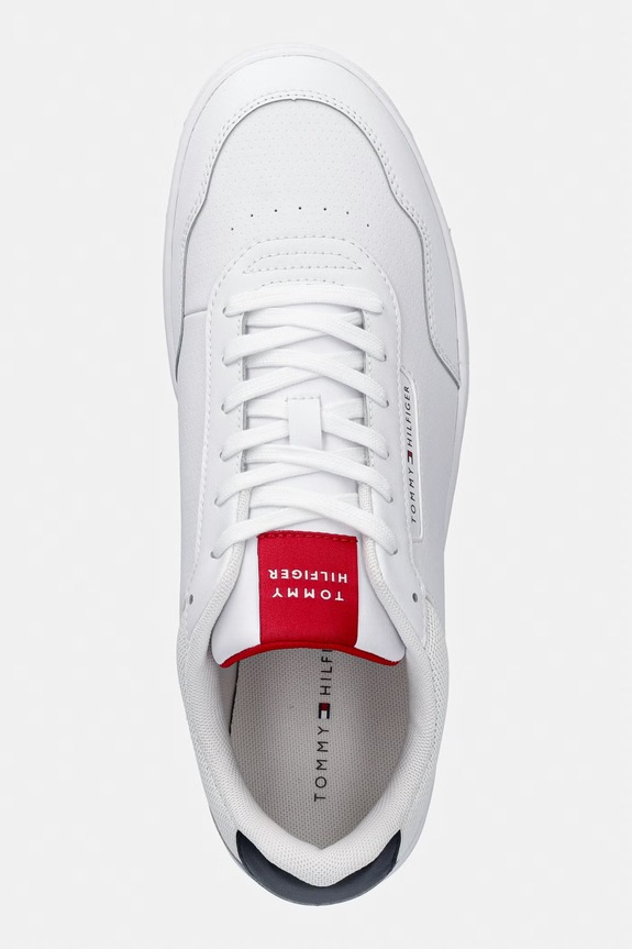 Tommy Hilfiger BASKET CORE LITE LTH sneakers da uomo in pelle bianco FM0FM05868