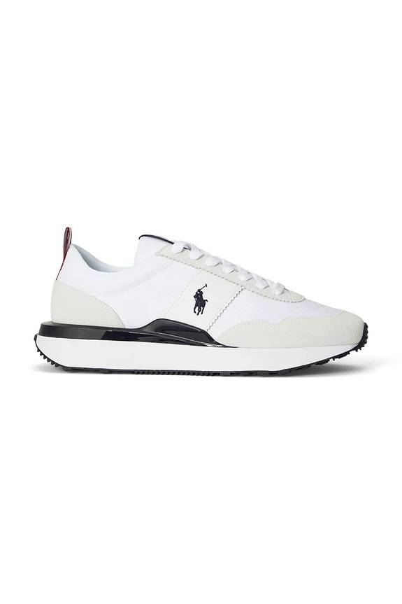 Sneakers Polo Ralph Lauren Train 89 Rib δέρμα σαμουά λευκό 809P01638001.100