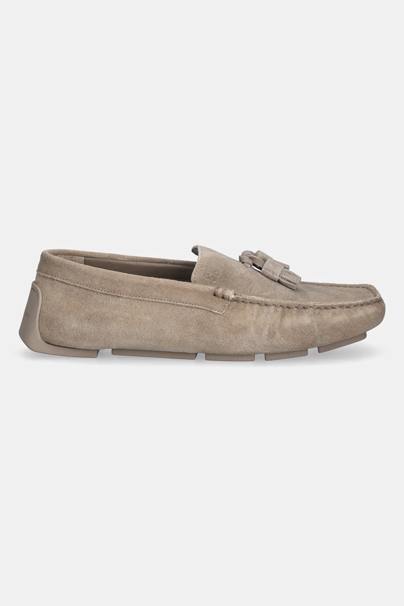 Μοκασίνια σουέτ Calvin Klein DRIVER TASSELS SU HM0HM02028 μπεζ SS26