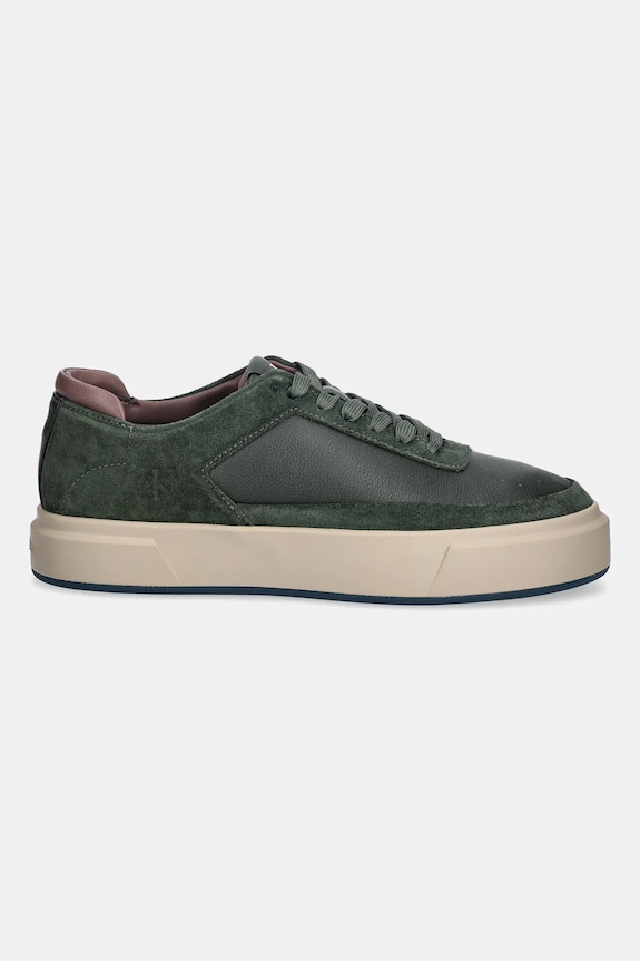 Kožené tenisky Calvin Klein BASKET CUPSOLE LACEUP LTH-NU YM0YM01354 zelená SS26