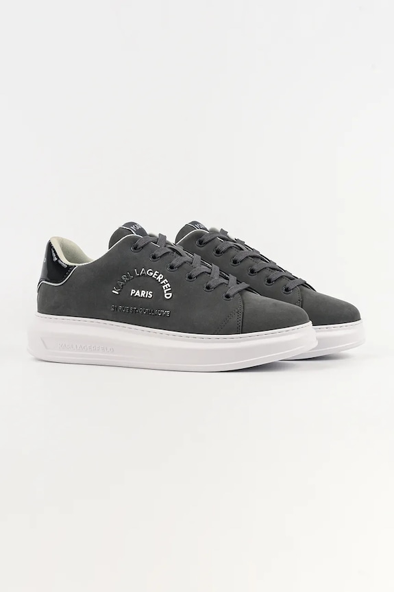 Nubukové tenisky Karl Lagerfeld KAPRI KL52539B.277 sivá SS26