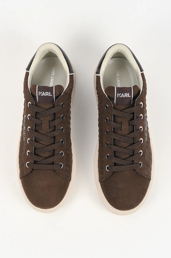 Karl Lagerfeld adidași din nubuc KAPRI maro KL52547K.244
