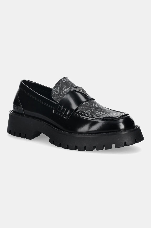 Δερμάτινα μοκασίνια Guess GORIZIA III casual μαύρο FMPGOR.FAL14.BLACK