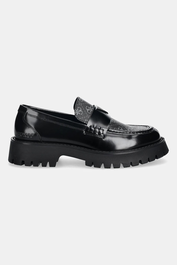 Δερμάτινα μοκασίνια Guess GORIZIA III FMPGOR.FAL14.BLACK μαύρο SS26
