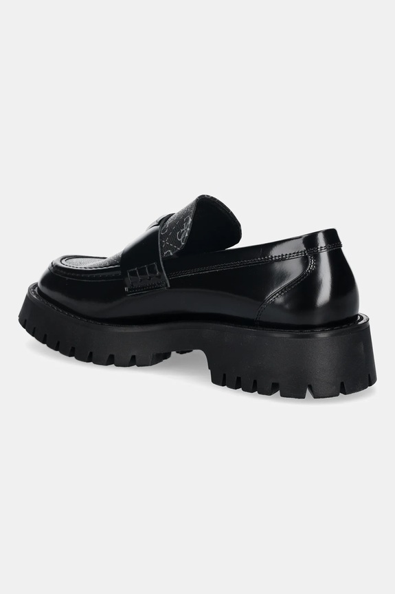 Παπούτσια Δερμάτινα μοκασίνια Guess GORIZIA III FMPGOR.FAL14.BLACK μαύρο