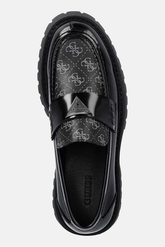 Δερμάτινα μοκασίνια Guess GORIZIA III μαύρο FMPGOR.FAL14.BLACK
