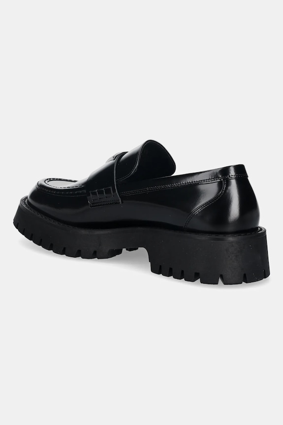 Cipők Guess bőr mokaszin GORIZIA III FMPGOR.LEA14.BLACK fekete