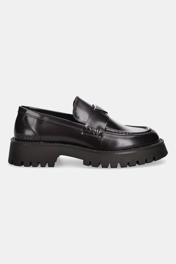 Guess bőr mokaszin GORIZIA III FMPGOR.LEA14.BROWN barna SS26