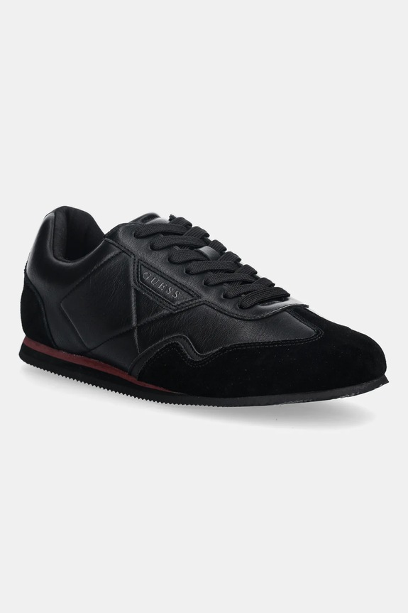 Guess sportcipő OLMO nappa bőr fekete FMPOLM.ELE12.BLACK