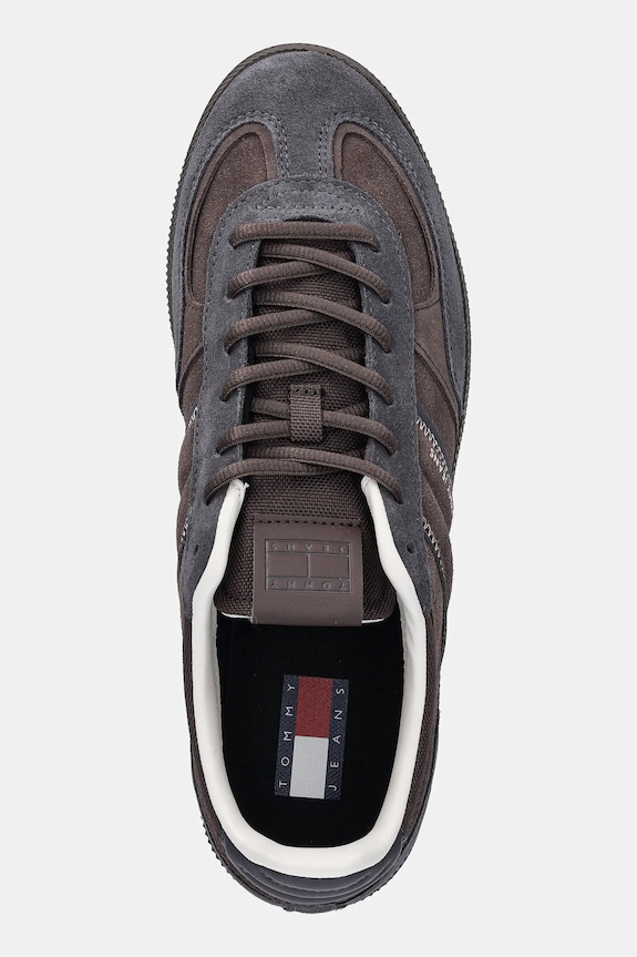 Tommy Jeans sneakersy skórzane THE GREENWICH EDGE SUEDE brązowy EM0EM01662