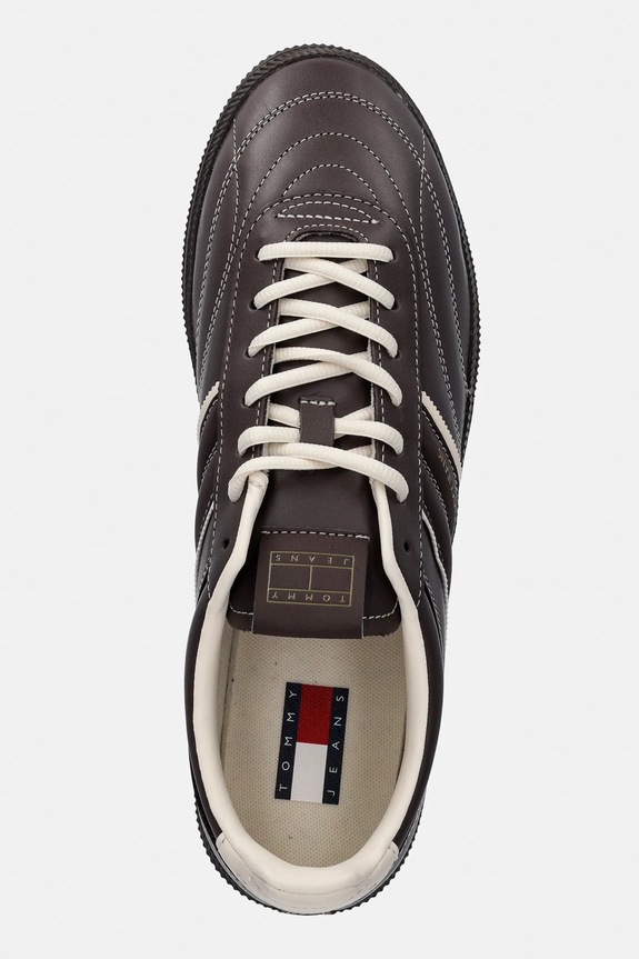 Tommy Jeans sneakersy skórzane THE GREENWICH EDGE STITCHING brązowy EM0EM01708
