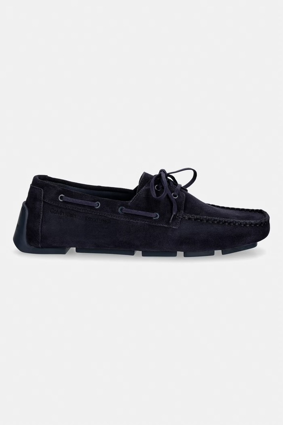 Calvin Klein mocassini da uomo in scamoscio DRIVER BOAT SU HM0HM02084 blu navy SS26