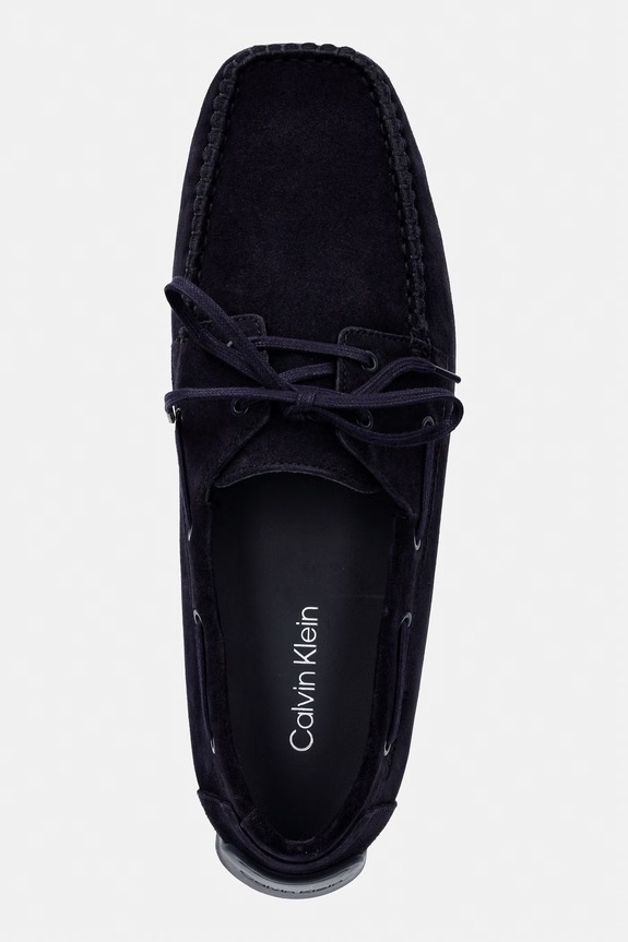 Calvin Klein mocassini da uomo in scamoscio DRIVER BOAT SU blu navy HM0HM02084