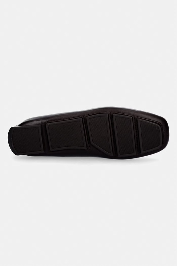 Calvin Klein mocassini da uomo in pelle DRIVER PENNY EMBL LTH HM0HM02085 marrone