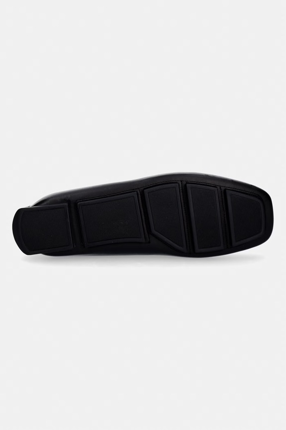 Calvin Klein mocassini da uomo in pelle DRIVER PENNY EMBL LTH HM0HM02085 nero