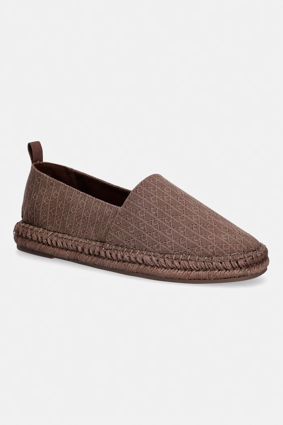 Calvin Klein mokasyny męskie ESPADRILLE AOP CV brązowy HM0HM02231
