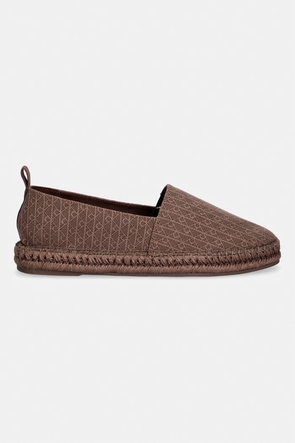 Calvin Klein mokasyny męskie ESPADRILLE AOP CV HM0HM02231 brązowy SS26