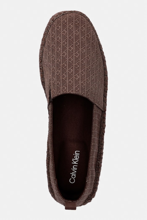 Calvin Klein mokasyny męskie ESPADRILLE AOP CV brązowy HM0HM02231