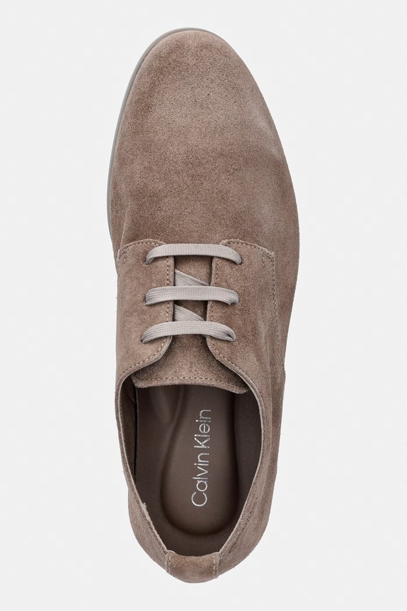 Calvin Klein pantofi pentru bărbați, din piele întoarsă LOW PROF DERBY SU bej HM0HM02232