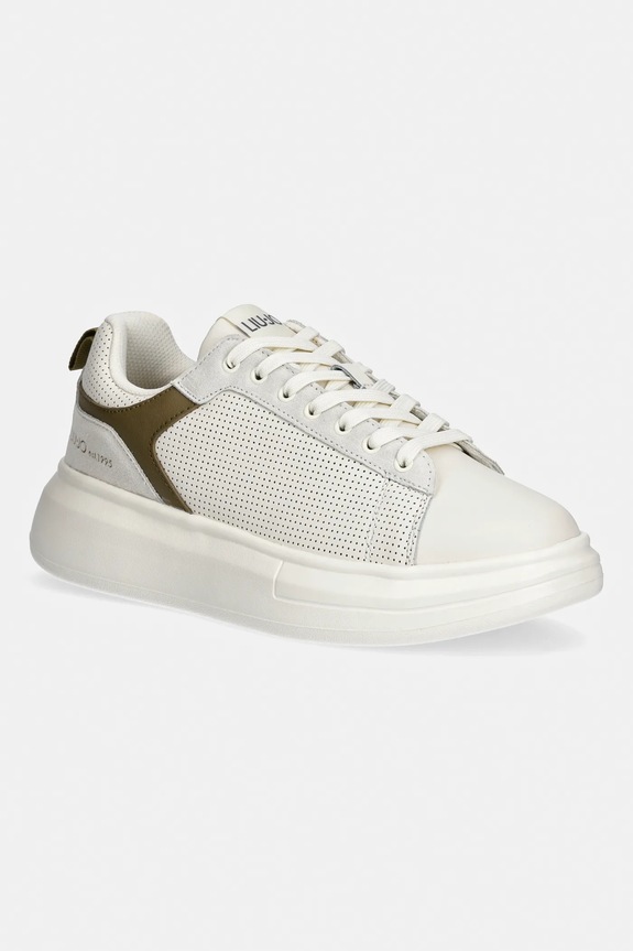 Liu Jo sneakersy skórzane BIG 05 skóra zamszowa beżowy 7B6001PX355S4011
