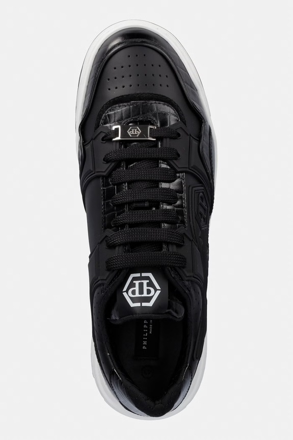 Philipp Plein sneakers din piele Low-Top Moonwalker negru MSC4075.PLE005N.0202
