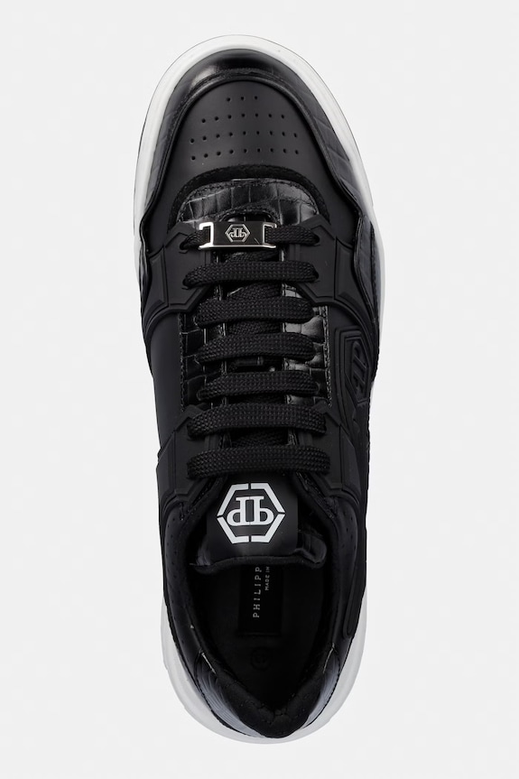 Philipp Plein sneakers din piele Low-Top Moonwalker negru MSC4075.PLE005N.0202