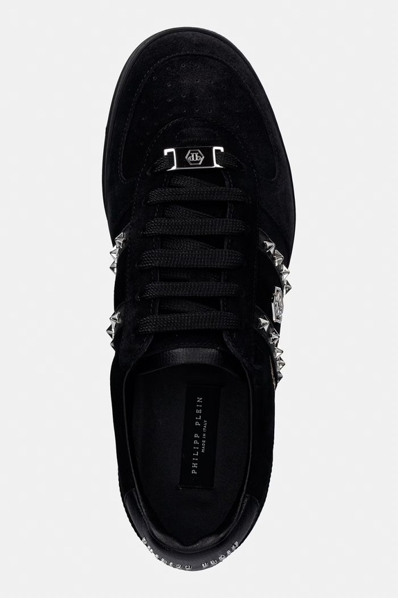 Tenisice od brušene kože Philipp Plein Low-Top Retro Rebel crna USC0911.PLE009N.0202