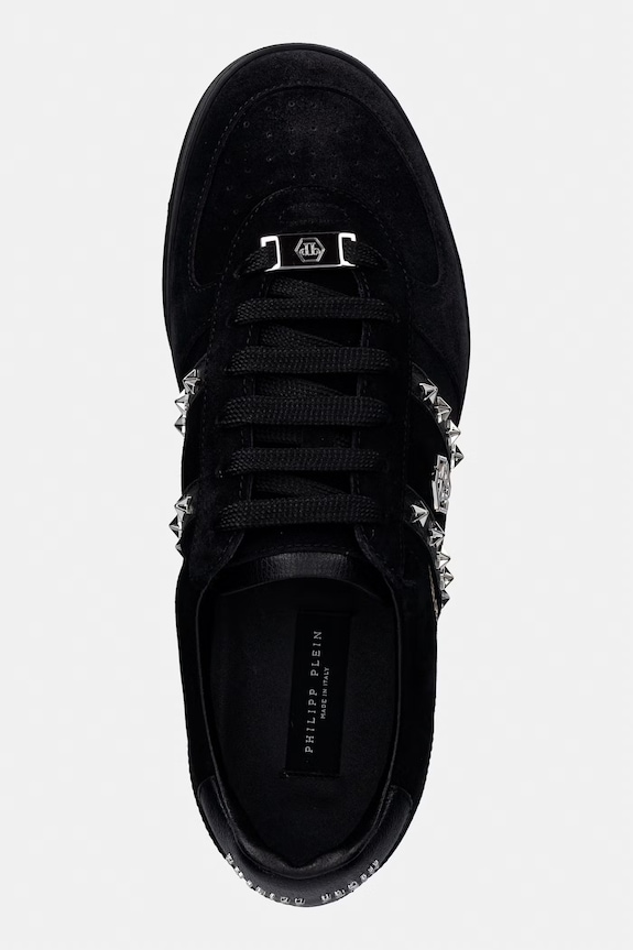 Tenisice od brušene kože Philipp Plein Low-Top Retro Rebel crna USC0911.PLE009N.0202